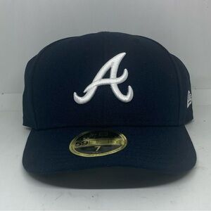 Atlanta Braves New Era Low Profile 59FIFTY Fitted Hat Navy Size 7